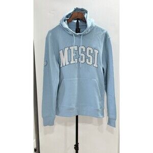Messi Collection Men’s Hoodie Light Blue Pullover Sweatshirt Size Small New